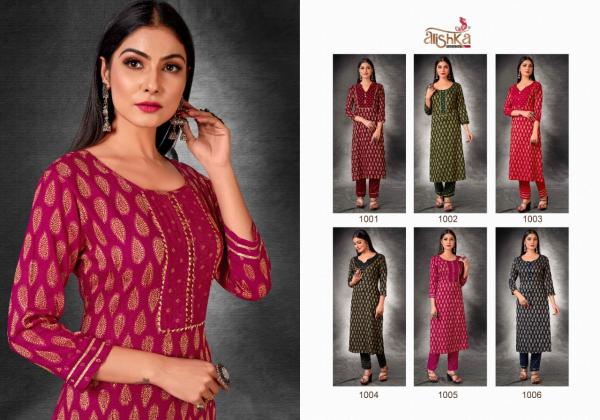 Alishka Silkberry Rayon Jacquard Silk Kurti With Bottom Collection